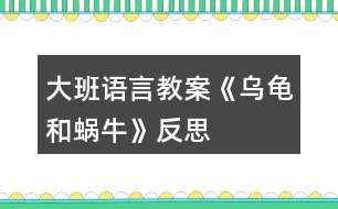 大班語(yǔ)言教案《烏龜和蝸牛》反思