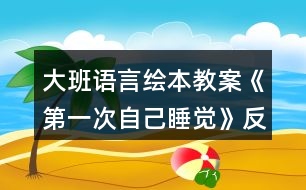 大班語(yǔ)言繪本教案《第一次自己睡覺》反思