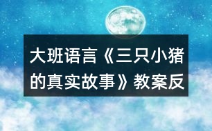 大班語(yǔ)言《三只小豬的真實(shí)故事》教案反思