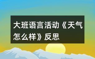 大班語言活動(dòng)《天氣怎么樣》反思