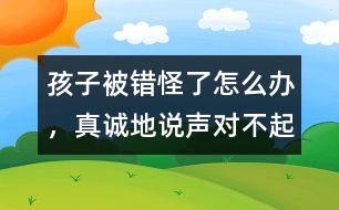 孩子被錯怪了怎么辦，真誠地說聲“對不起”