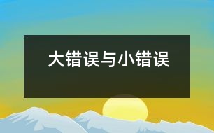 大錯誤與小錯誤