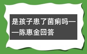 是孩子患了菌痢嗎――陳惠金回答