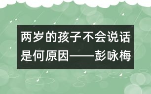 兩歲的孩子不會說話是何原因――彭詠梅回答