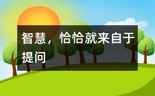 智慧，恰恰就來(lái)自于提問(wèn)