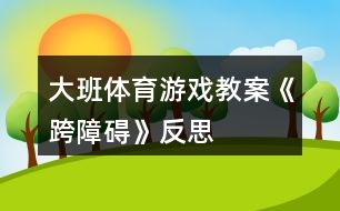 大班體育游戲教案《跨障礙》反思