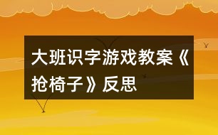 大班識(shí)字游戲教案《搶椅子》反思