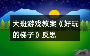 大班游戲教案《好玩的梯子》反思