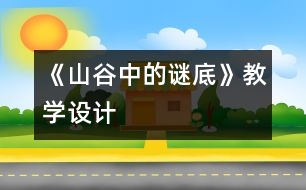 《山谷中的謎底》教學(xué)設(shè)計