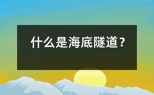 什么是海底隧道？