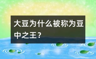 大豆為什么被稱為“豆中之王”？