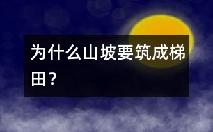 為什么山坡要筑成梯田？