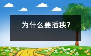 為什么要插秧？