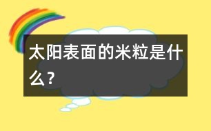 太陽表面的“米?！笔鞘裁矗?></p>										
													 “米?！笔亲茻岬臍怏w海洋掀起的氣浪。當太陽內(nèi)部的核聚變處于正常時，氣浪比較穩(wěn)定，用望遠鏡看時像是“米?！?；當太陽內(nèi)部的核聚變加劇時，太陽表面會出現(xiàn)巨大的風暴，形成太陽黑子。<BR>                          						</div>
						</div>
					</div>
					<div   id=