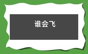 誰(shuí)會(huì)飛