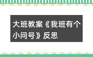 大班教案《我班有個(gè)小問(wèn)號(hào)》反思