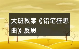 大班教案《鉛筆狂想曲》反思