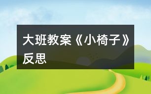 大班教案《小椅子》反思