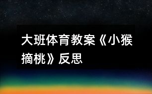 大班體育教案《小猴摘桃》反思