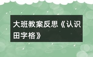 大班教案反思《認(rèn)識(shí)田字格》