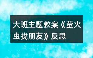 大班主題教案《螢火蟲(chóng)找朋友》反思