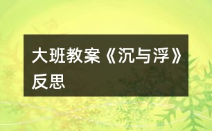 大班教案《沉與浮》反思