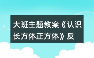 大班主題教案《認(rèn)識(shí)長(zhǎng)方體、正方體》反思