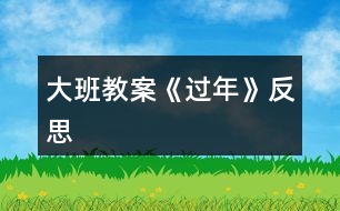 大班教案《過(guò)年》反思