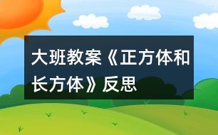 大班教案《正方體和長方體》反思