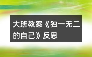 大班教案《獨一無二的自己》反思