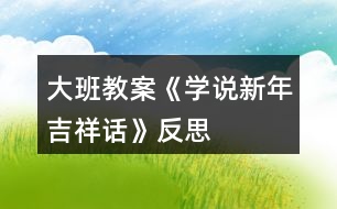 大班教案《學(xué)說(shuō)新年吉祥話》反思