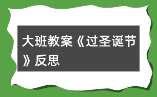 大班教案《過(guò)圣誕節(jié)》反思