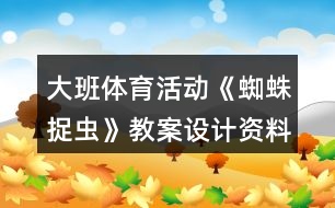 大班體育活動(dòng)《蜘蛛捉蟲(chóng)》教案設(shè)計(jì)資料