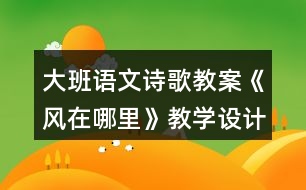 大班語(yǔ)文詩(shī)歌教案《風(fēng)在哪里》教學(xué)設(shè)計(jì)反思