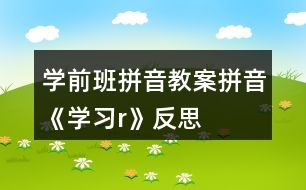 學(xué)前班拼音教案拼音《學(xué)習(xí)r》反思