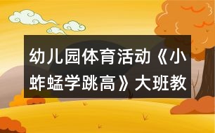 幼兒園體育活動《小蚱蜢學跳高》大班教案反思