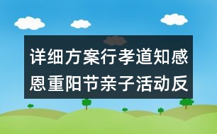 詳細(xì)方案行孝道知感恩重陽節(jié)親子活動反思