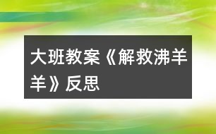 大班教案《解救沸羊羊》反思