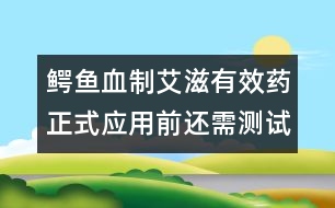 鱷魚血制艾滋有效藥正式應用前還需測試