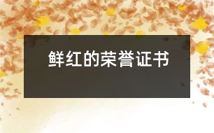 鮮紅的榮譽(yù)證書(shū)